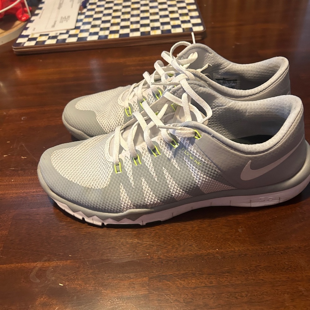 Nike Light Gray and White Running Shoes